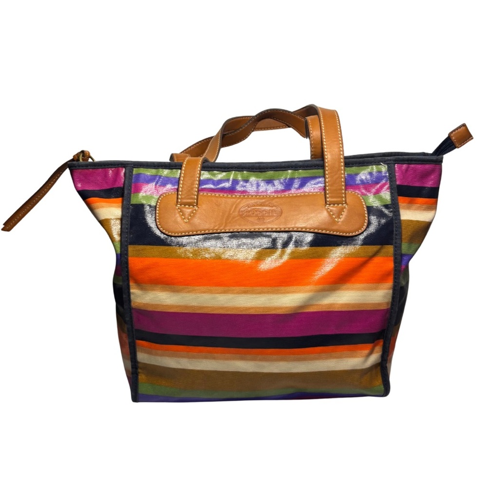 FOSSIL Colorful Striped Women's Tote Bag